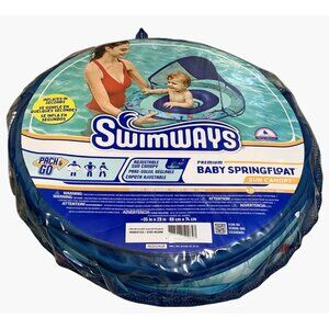 Swimways Premium Baby Spring Float  Adjustable Sun Canopy 9-24 Months Sharks